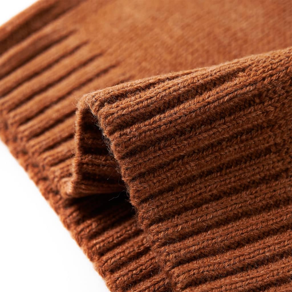 Stickad tröja för barn konjaksbrun 92