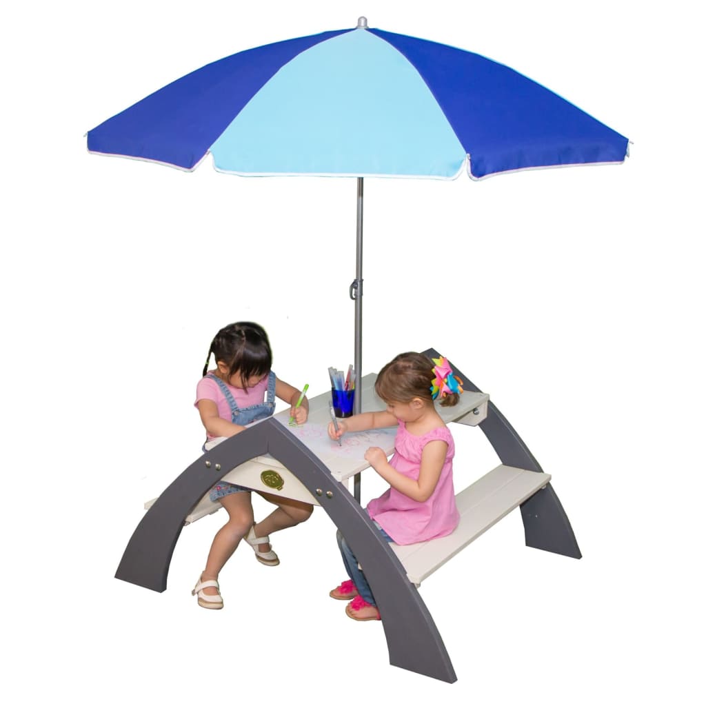 AXI Picknickbord för barn Kylo med parasoll XL vit och grå