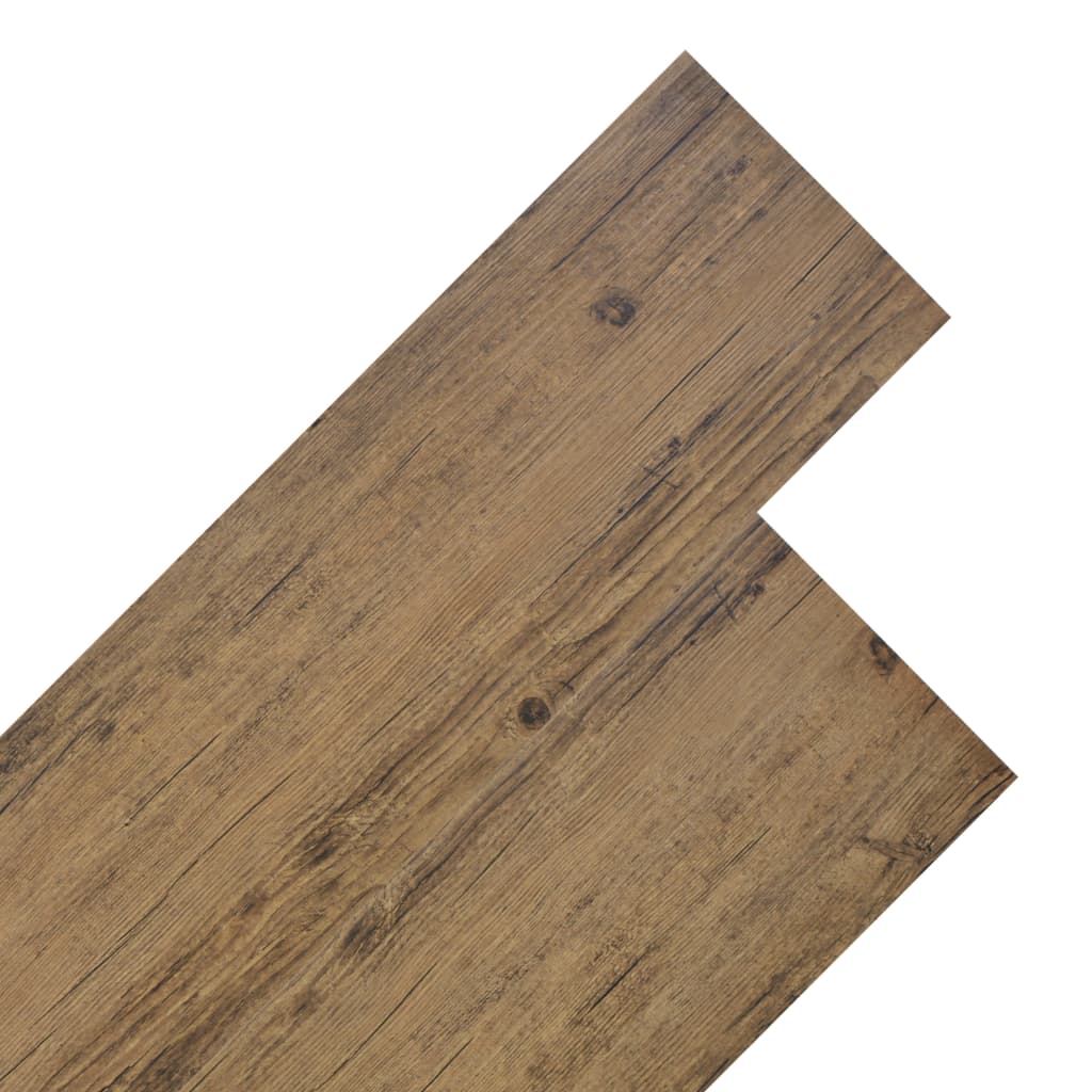 vidaXL Ej självhäftande PVC-golvplankor 5,26 m² 2 mm valnötsbrun