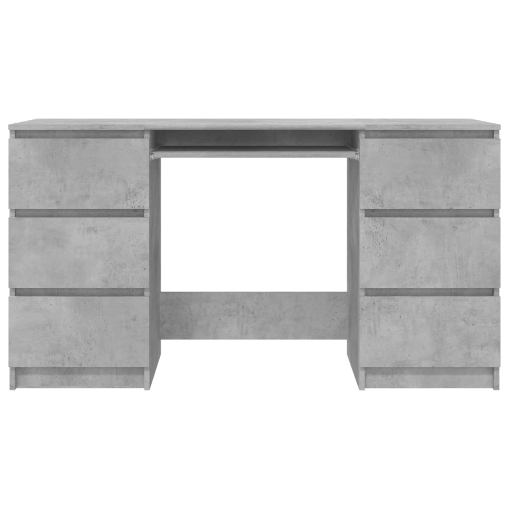 vidaXL Skrivbord betonggrå 140x50x77 cm spånskiva