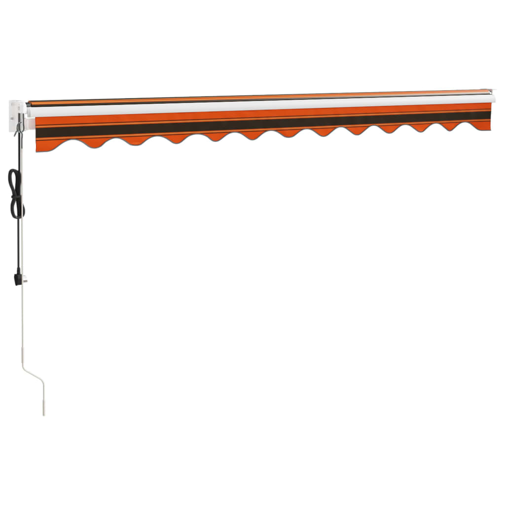 vidaXL Automatisk infällbar markis orange och brun 3x2,5 m