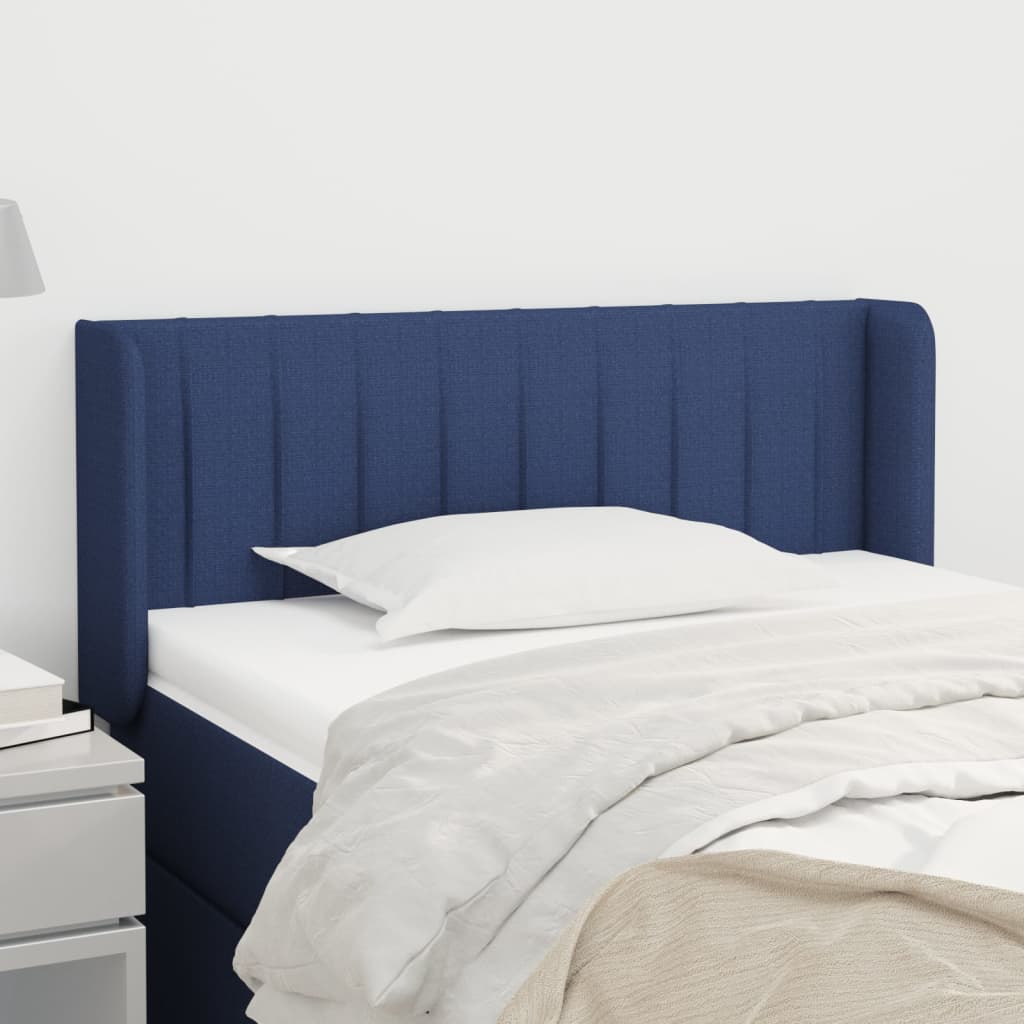 vidaXL Sänggavel med kanter blå 83x16x78/88 cm tyg