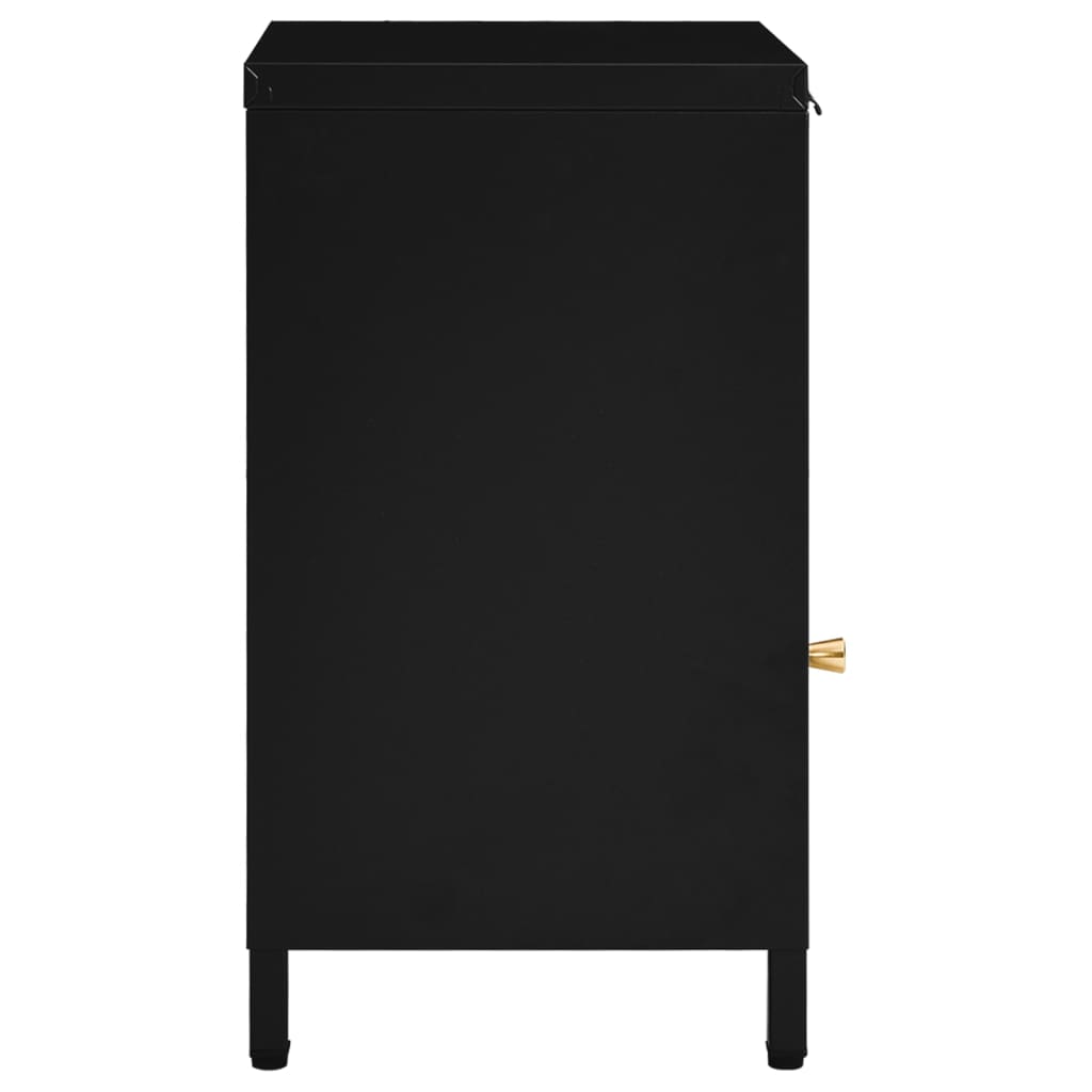 vidaXL Sängbord svart 40x30x54,5 cm stål och glas