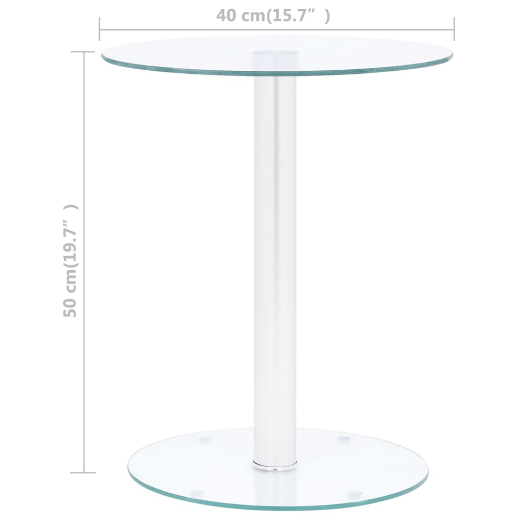 vidaXL Soffbord genomskinligt 40 cm härdat glas