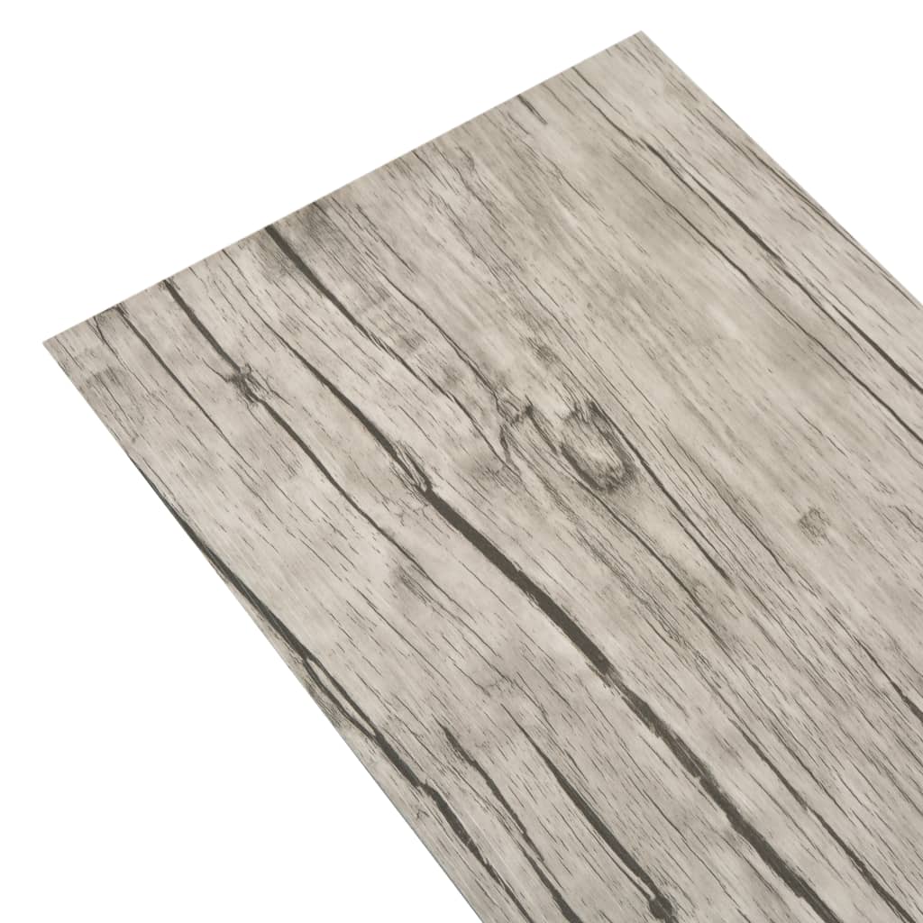 vidaXL Ej självhäftande PVC-golvplankor 4,46 m² 3 mm ljusgrå