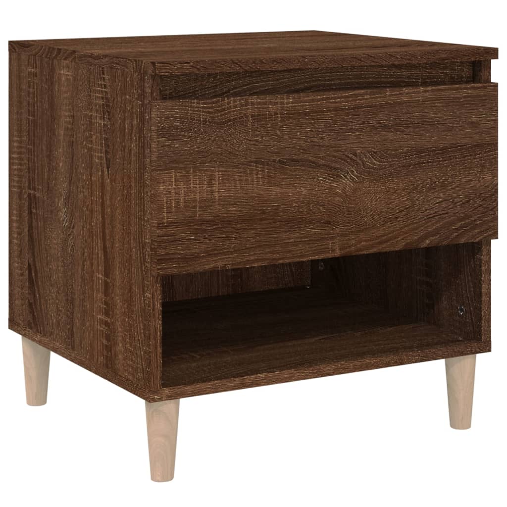 vidaXL Sängbord brun ek 50x46x50 cm konstruerat trä