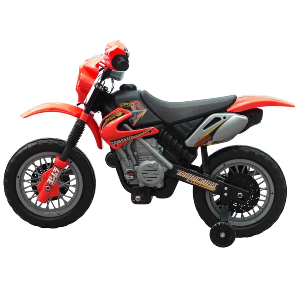 vidaXL Barnmotorcykel röd och svart