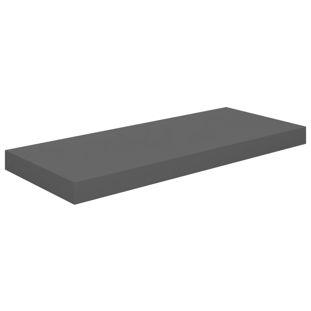 vidaXL Svävande vägghylla grå högglans 60x23,5x3,8 cm MDF