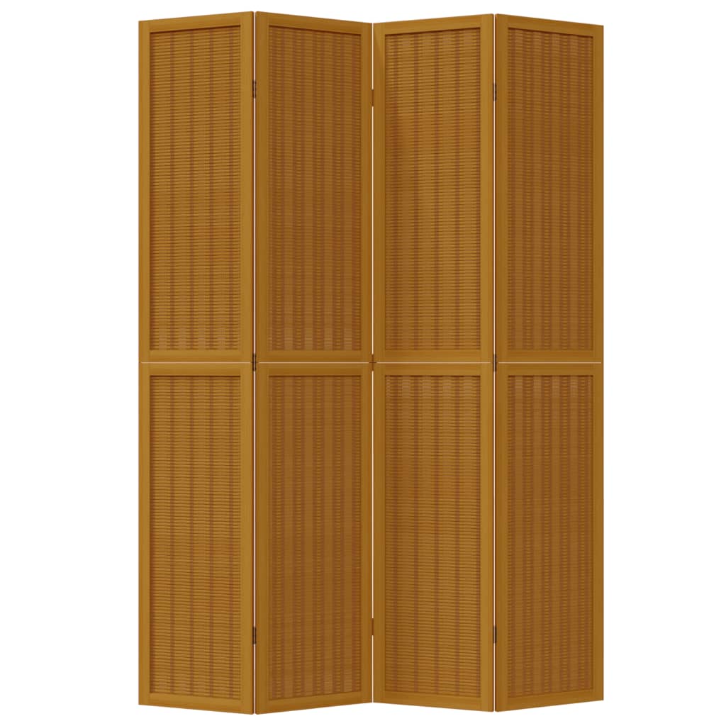vidaXL Rumsavdelare 4 paneler brun massivt kejsarträ