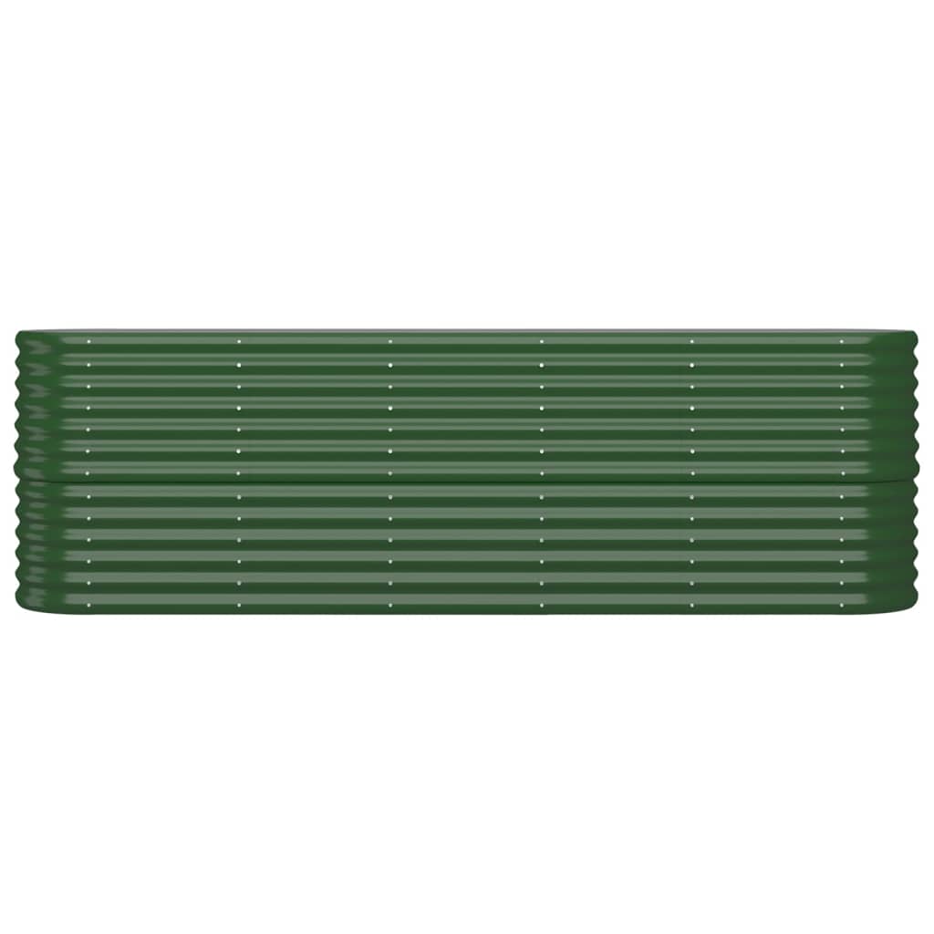 vidaXL Odlingslåda pulverlackerat stål 224x40x68 cm grön