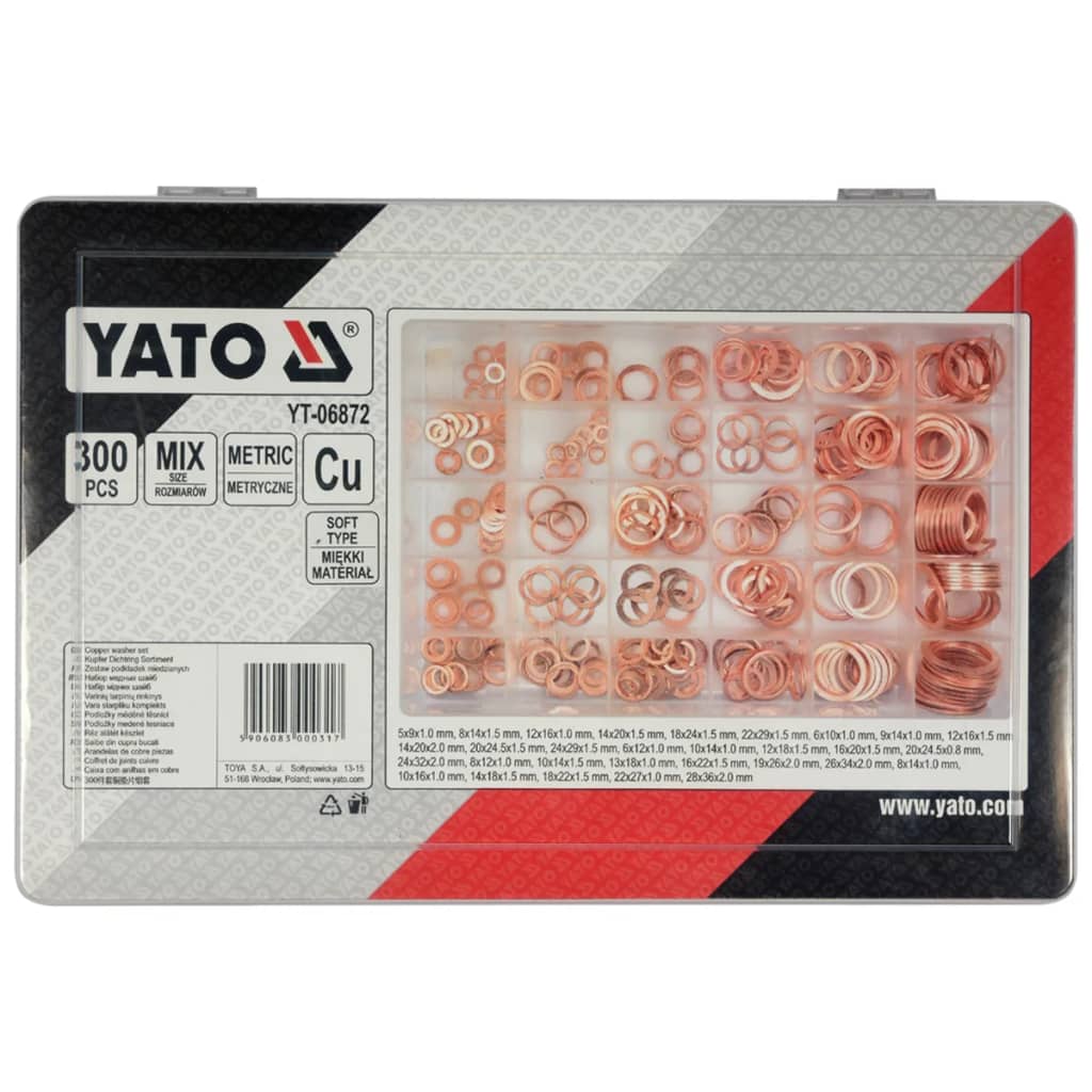 YATO kopparbrickor 300 i sortimentslåda YT-06872