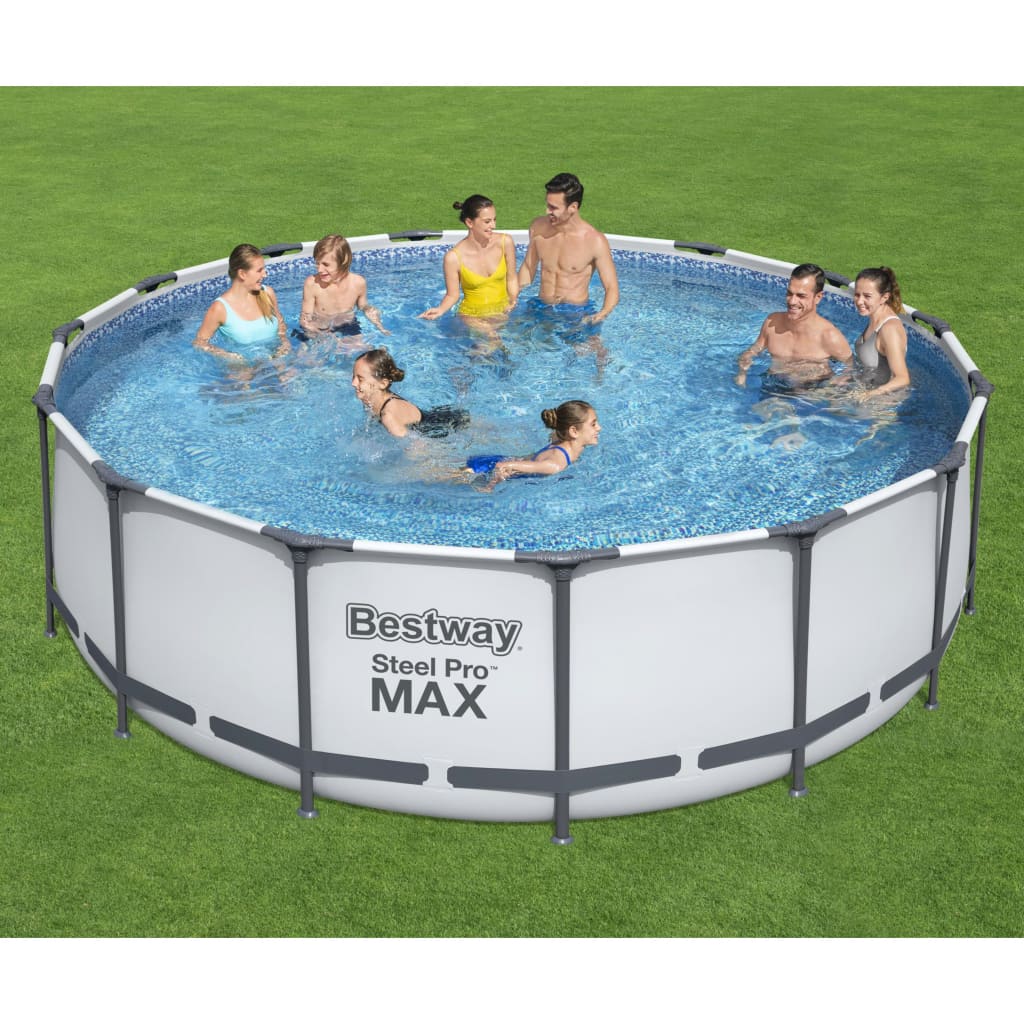 Bestway Pool Steel Pro MAX rund med tillbehör 457x122 cm