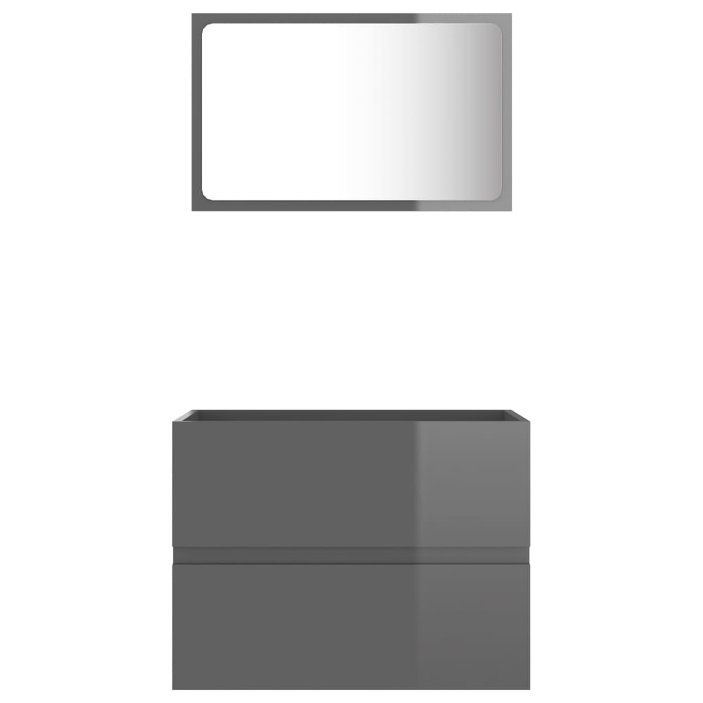 vidaXL Badrumsmöbler set 2 delar grå spånskiva