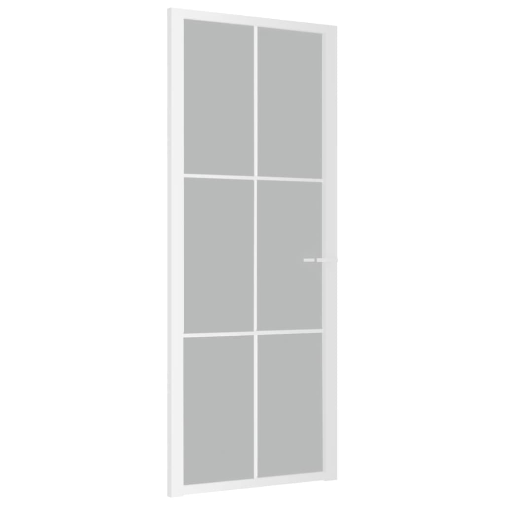 vidaXL Innerdörr 83x201,5 cm vit matt glas och aluminium