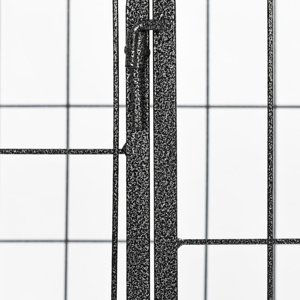 vidaXL Slitstark hundhage svart 120x80x70 cm stål