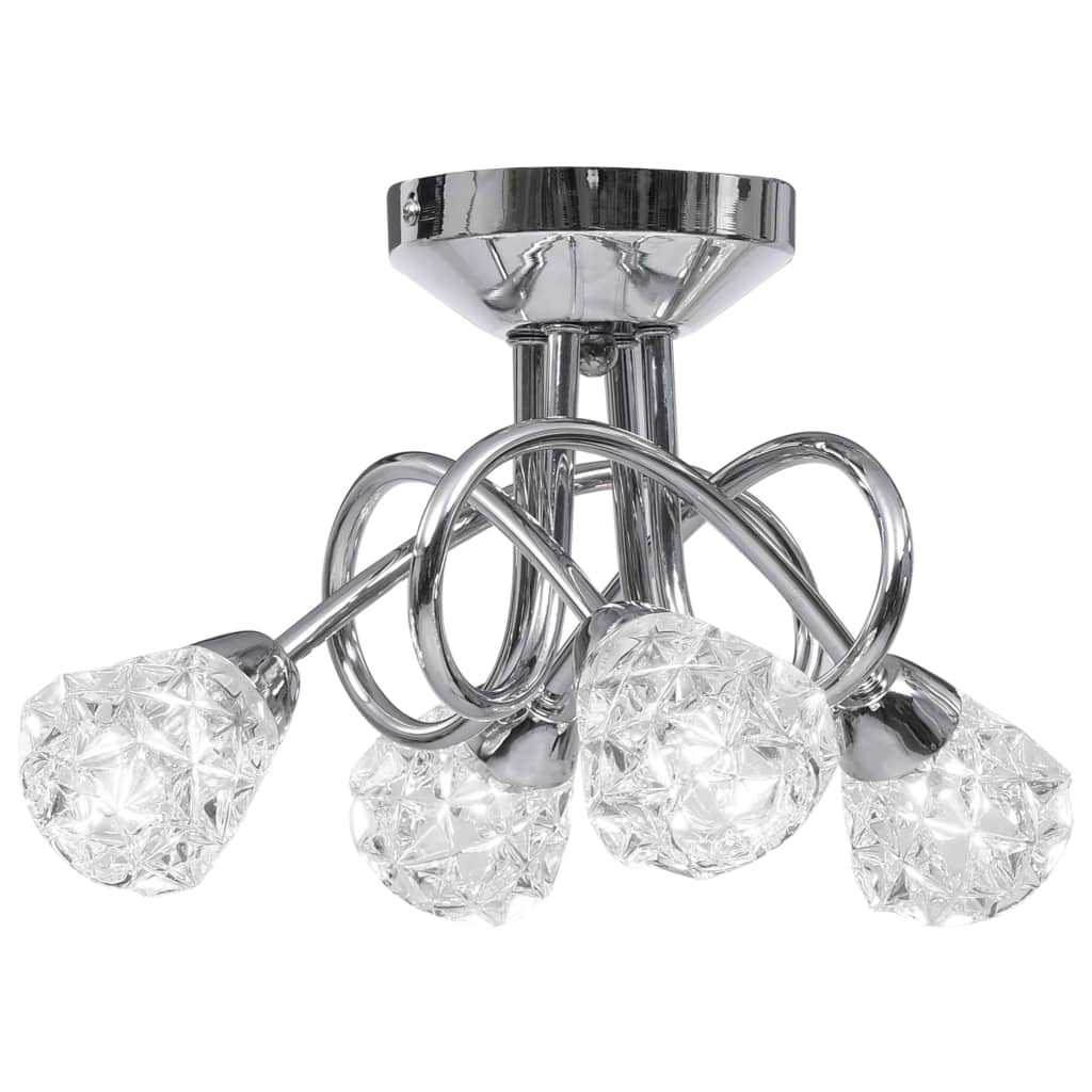 vidaXL Taklampa med glittrande glasskärmar för 4 G9-lampor