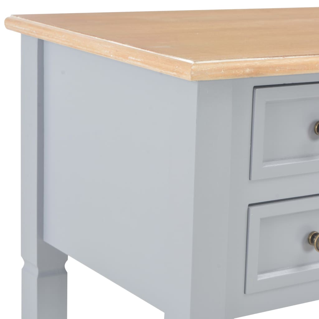 vidaXL Skrivbord grå 109,5x45x77,5 cm trä