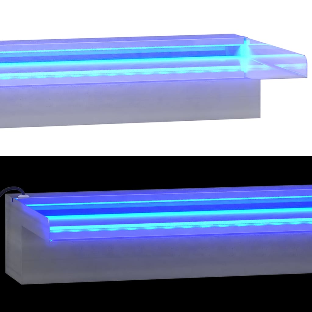 vidaXL Vattenfall med RGB LED rostfritt stål 45 cm