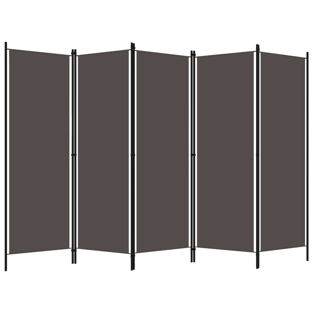 vidaXL Rumsavdelare 5 paneler antracit 250x180 cm