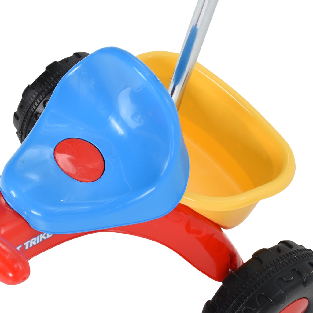 vidaXL Trehjuling för barn med föräldrahandtag flerfärgad