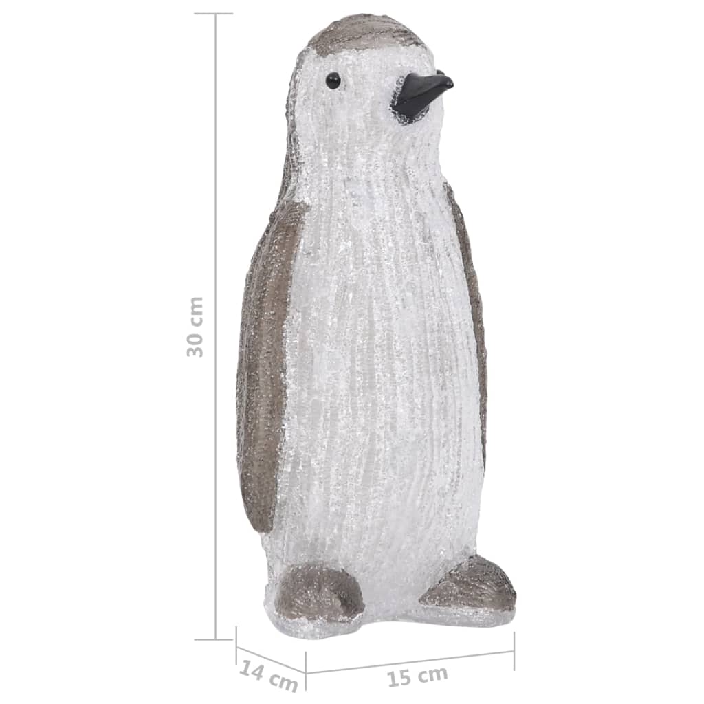 vidaXL Juldekoration pingvin med LED-belysning akryl inne/ute