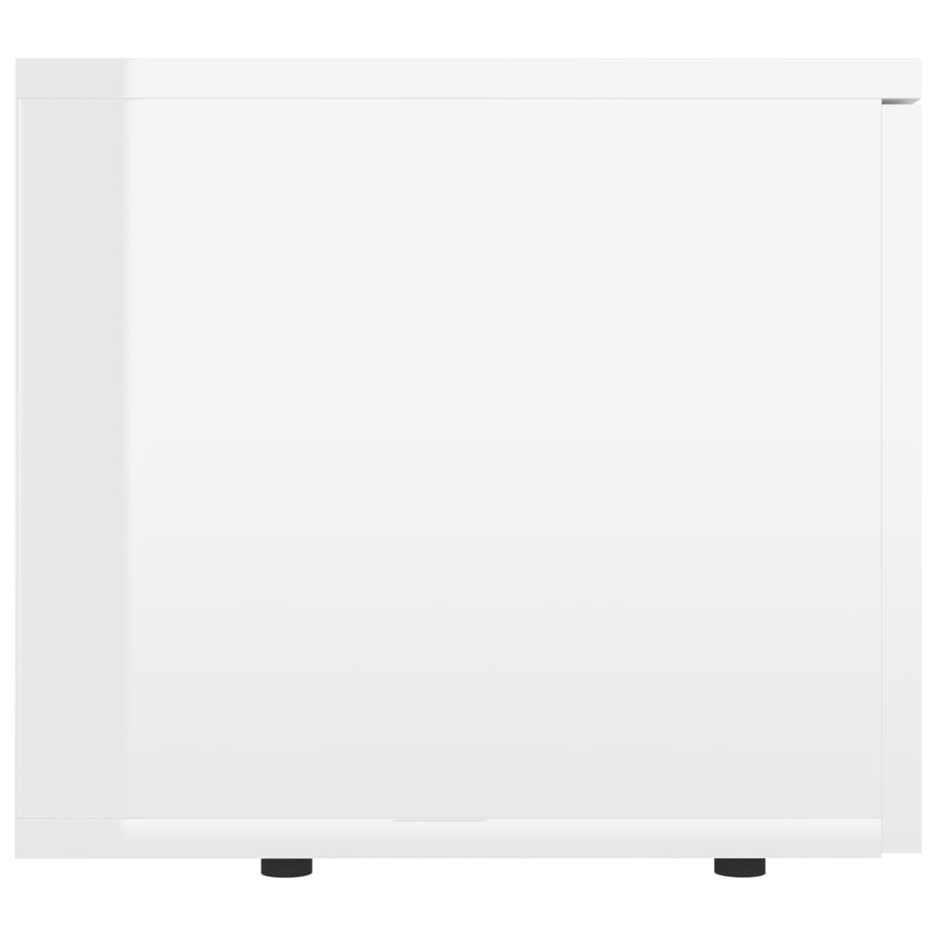 vidaXL TV-bänk vit högglans 80x34x30 cm spånskiva