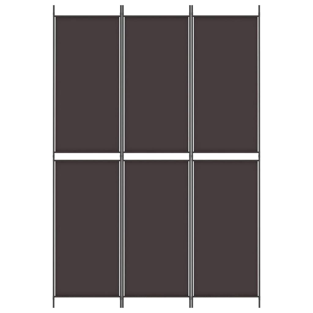 vidaXL Rumsavdelare 3 paneler 150x220 cm brun tyg