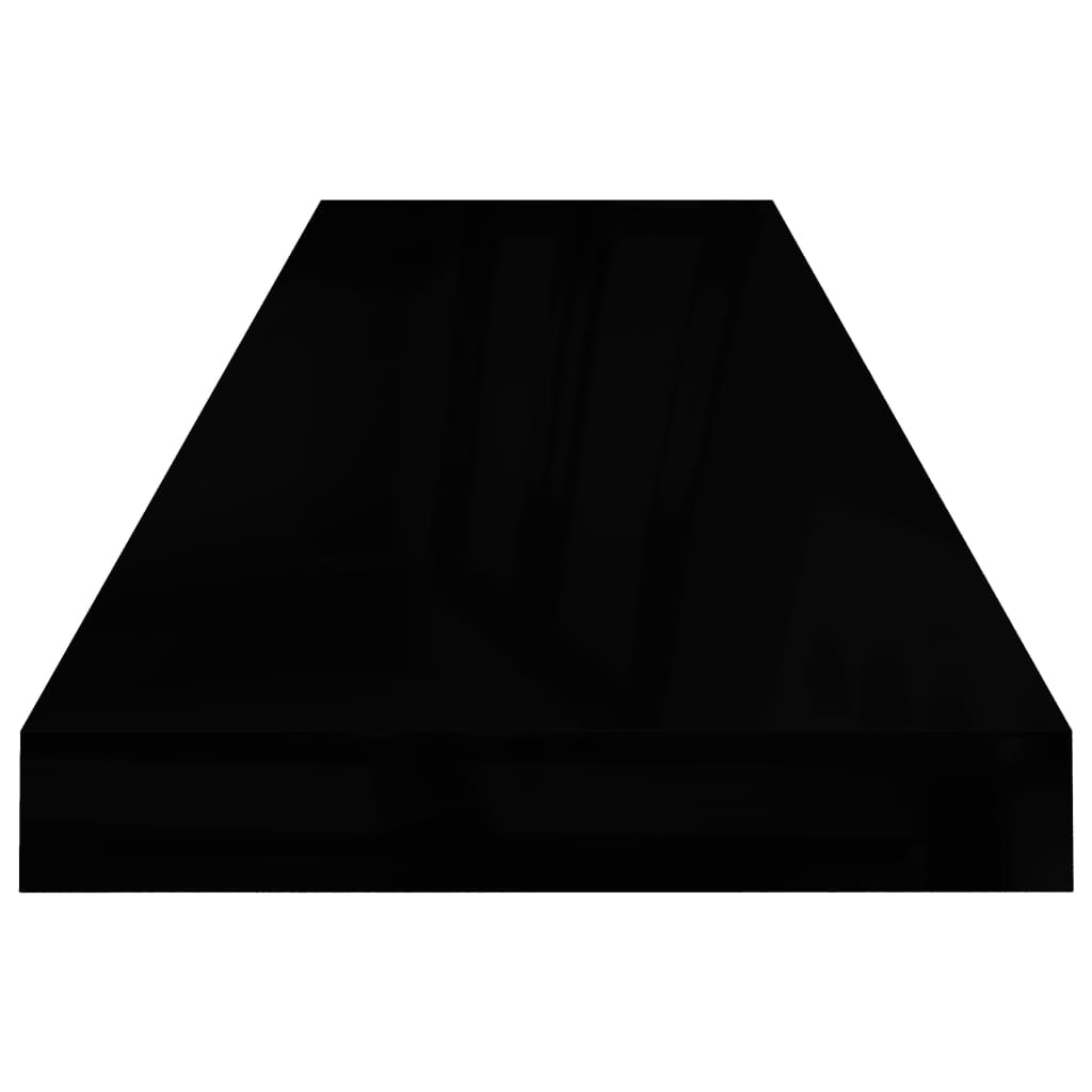 vidaXL Svävande vägghylla svart högglans 90x23,5x3,8 cm MDF