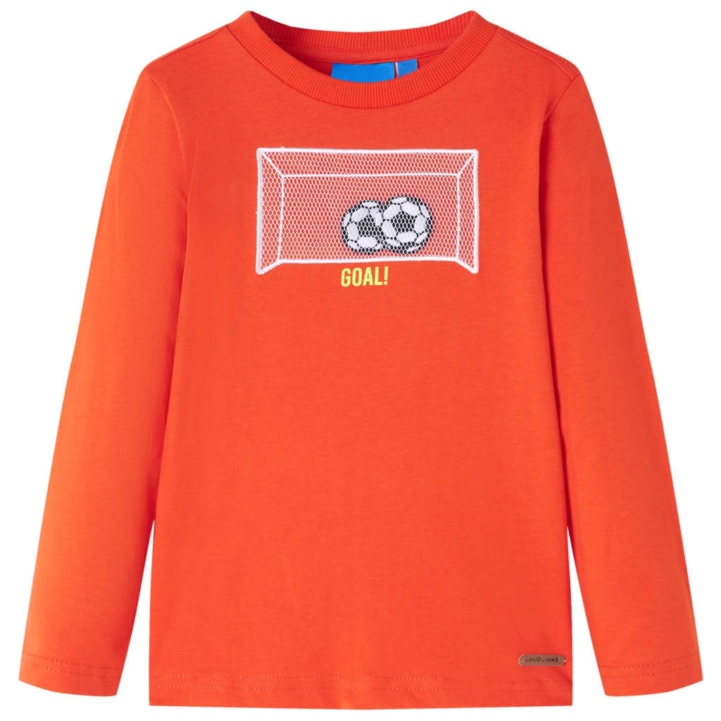 T-shirt med långa ärmar för barn stark orange 92