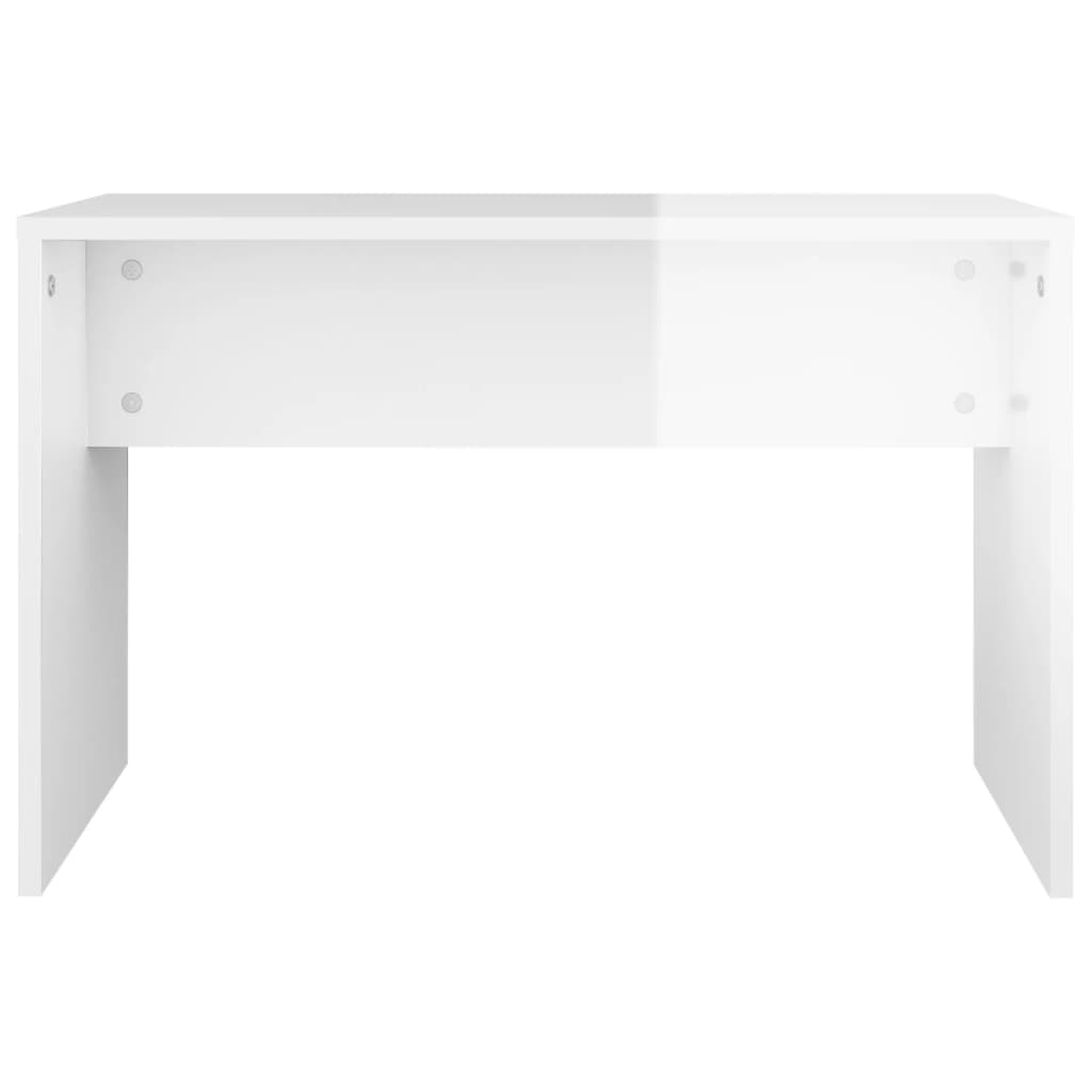 vidaXL Sminkbord set vit högglans 86,5x35x136 cm