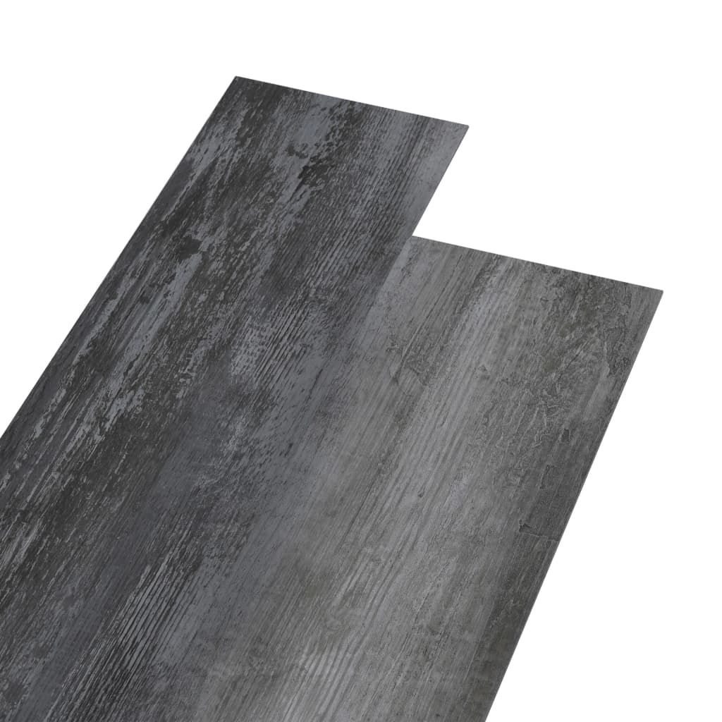 vidaXL Ej självhäftande PVC-golvplankor 4,46 m² 3 mm glansig grå