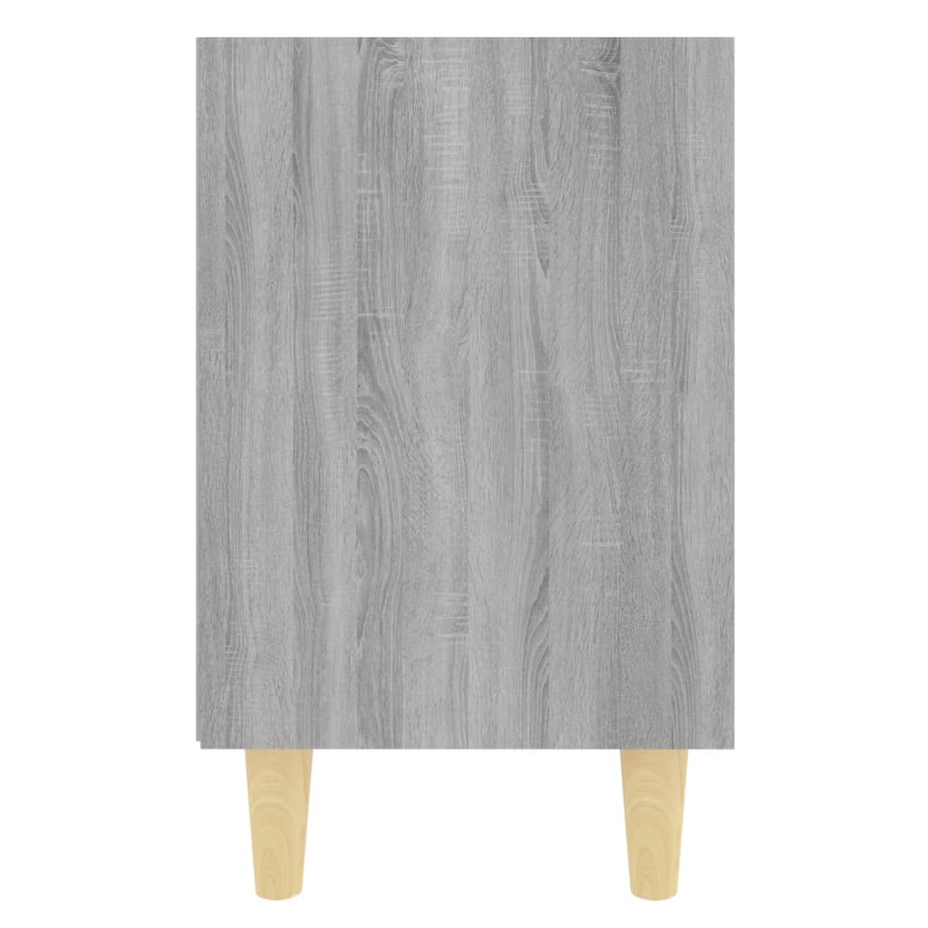 vidaXL Sängbord med ben i massivt trä 2 st grå sonoma 40x30x50 cm