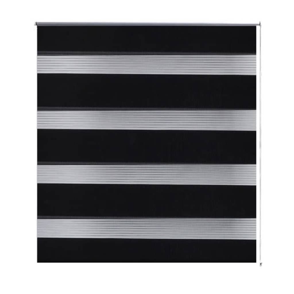 Rullgardin randig svart 80 x 150 cm transparent
