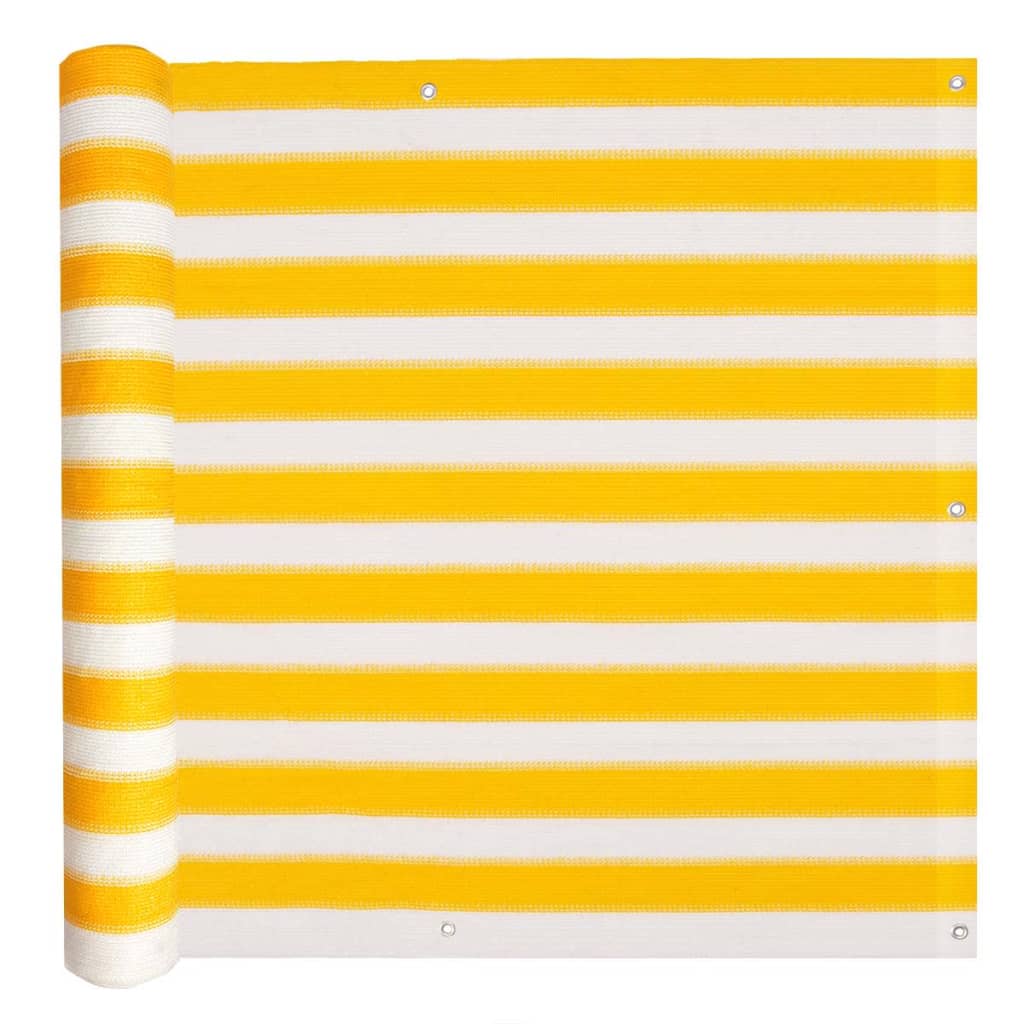 vidaXL Balkongskärm HDPE 75x600 cm gul och vit