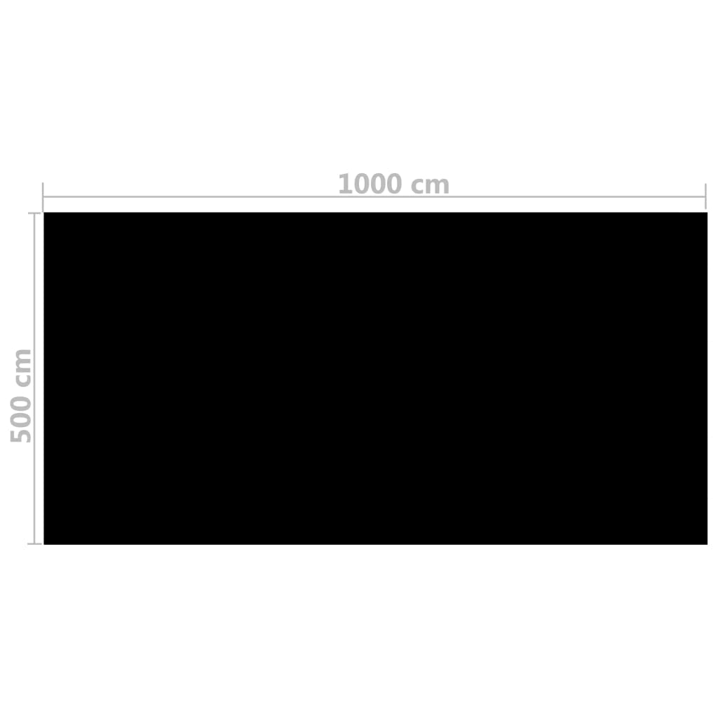 vidaXL Värmeduk pool PE rektangulär 10 x 5 m svart