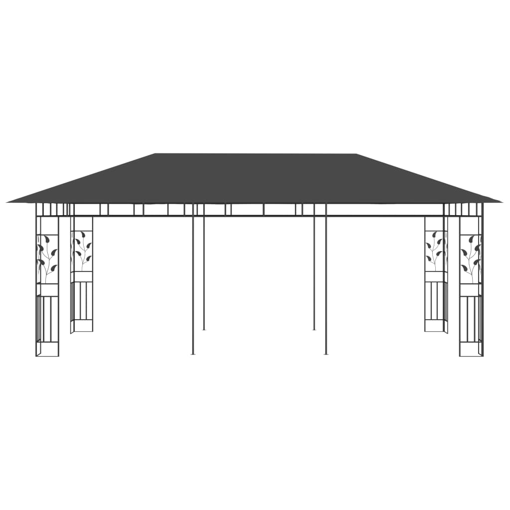 vidaXL Paviljong med myggnät 6x3x2,73 m antracit