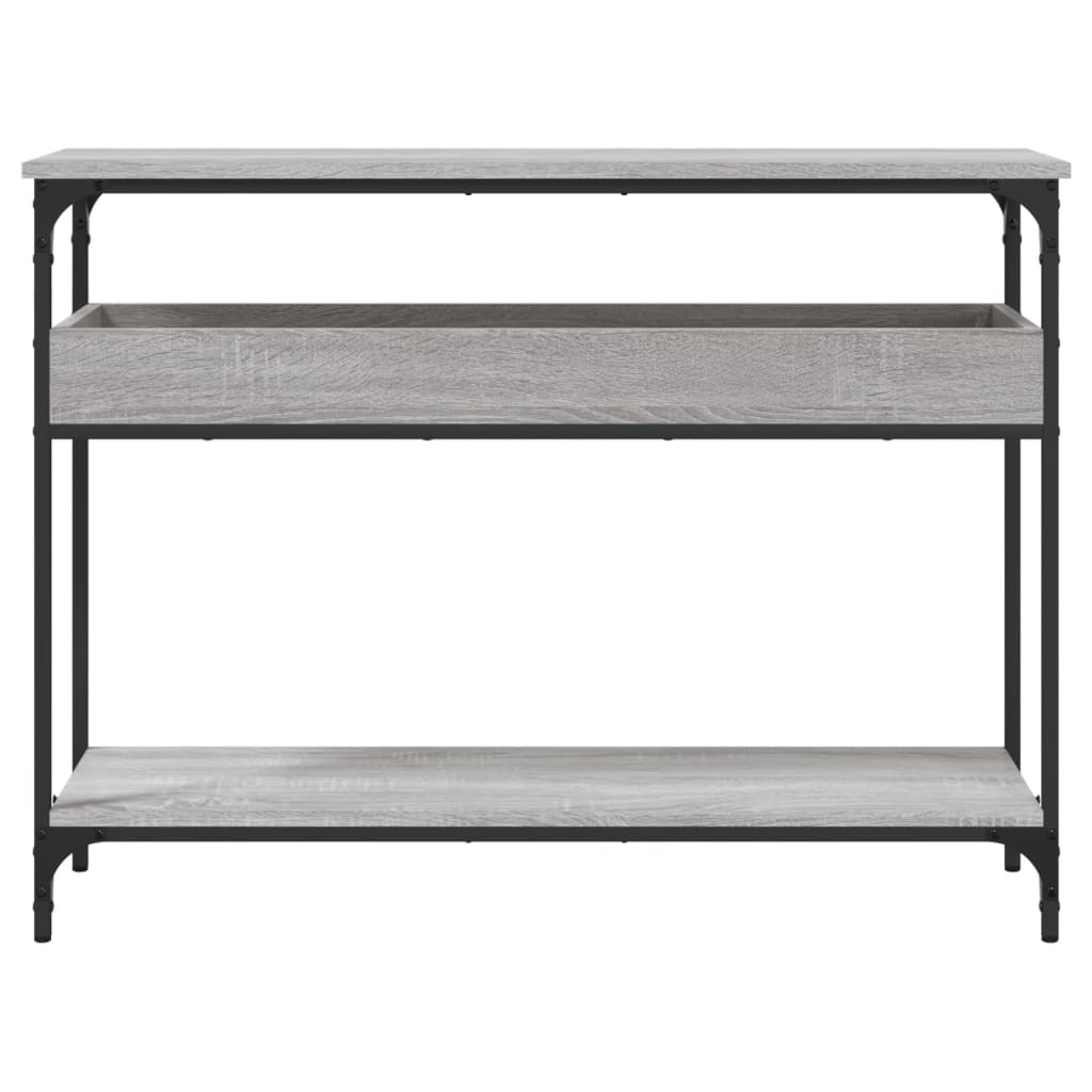 vidaXL Avlastningsbord med hylla grå sonoma 100x29x75 cm