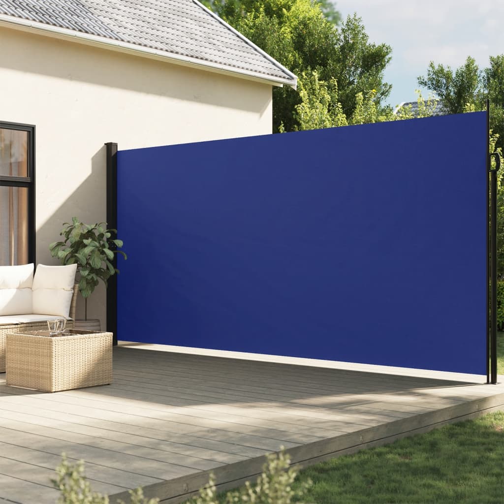 vidaXL Infällbar sidomarkis blå 220x600 cm