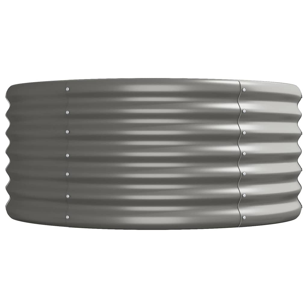 vidaXL Odlingslåda pulverlackerat stål 620x80x36 cm grå