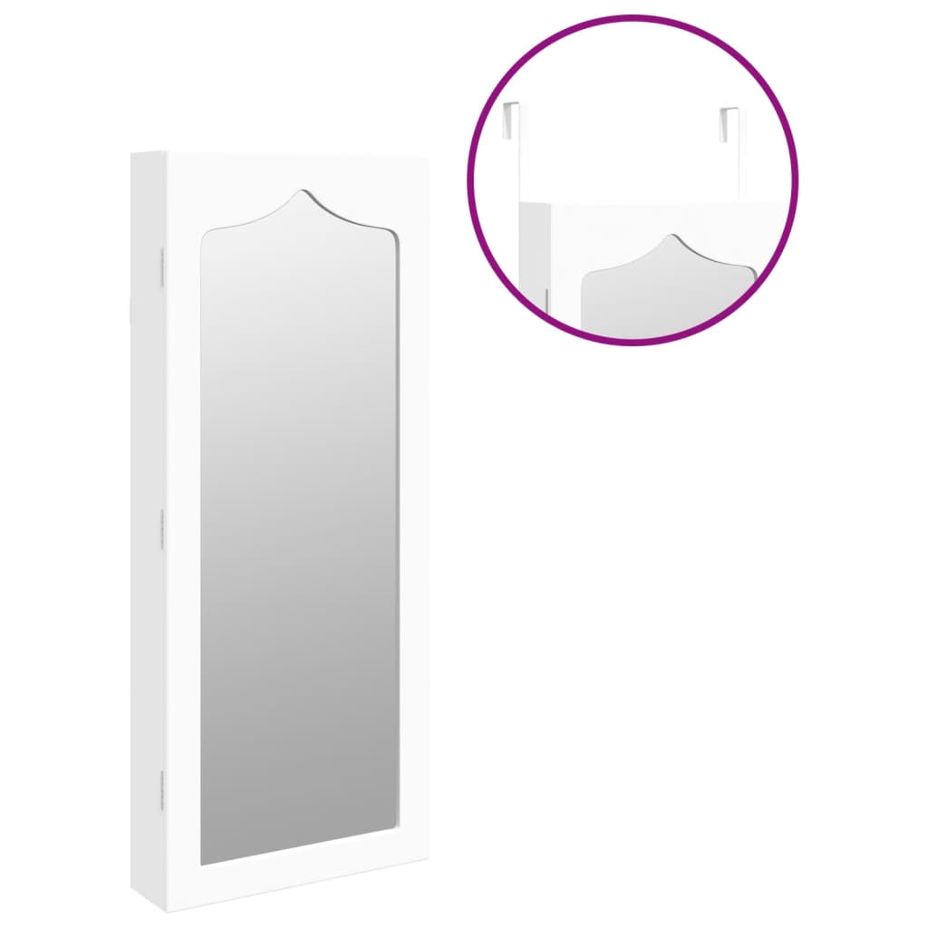 vidaXL Spegelskåp vit väggmonterat 37,5x10x90 cm