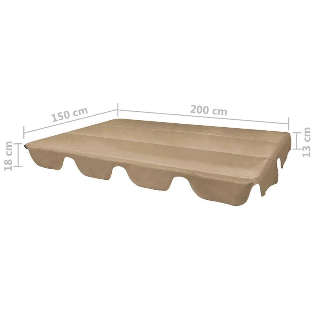 vidaXL Reservtak för hammock taupe 226x186 cm