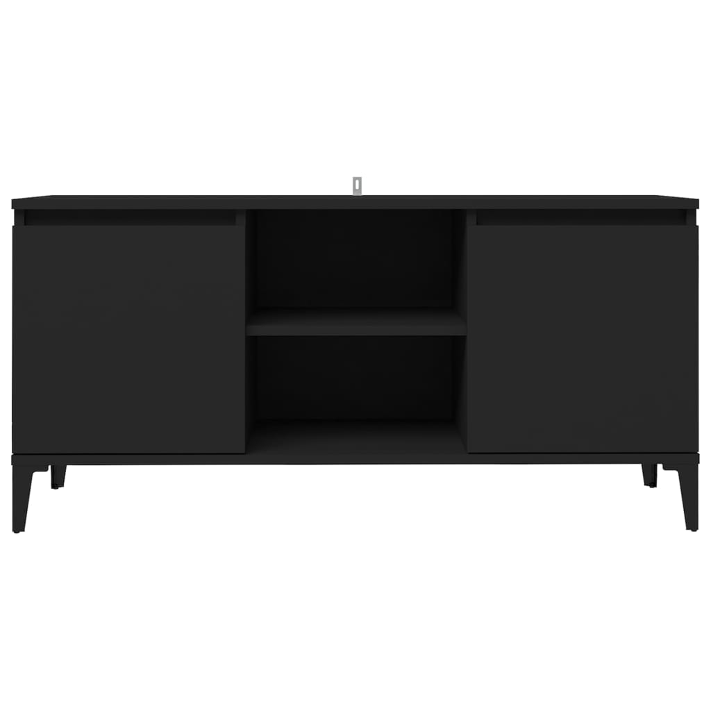 vidaXL TV-bänk med metallben svart 103,5x35x50 cm