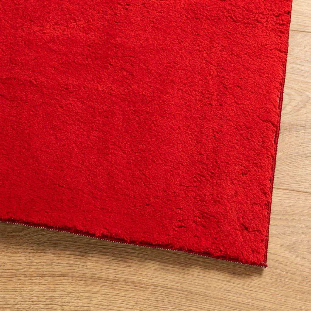 vidaXL Mjuk matta HUARTE med kort lugg tvättbar röd 60x110 cm