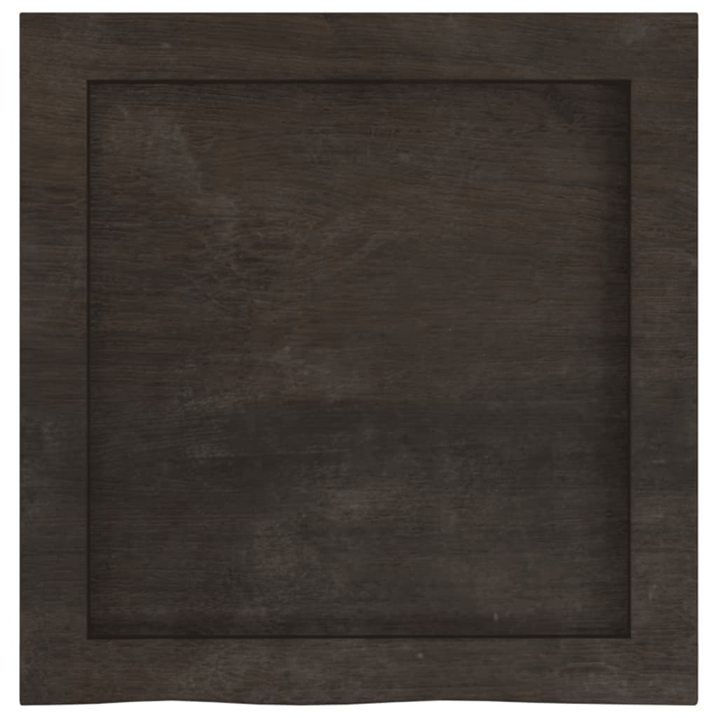 vidaXL Bänkskiva badrum mörkbrun 40x40x(2-6) cm behandlat massivt trä