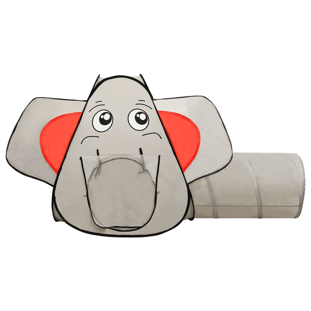 vidaXL Lektält elefant grå med 250 bollar 174x86x101 cm