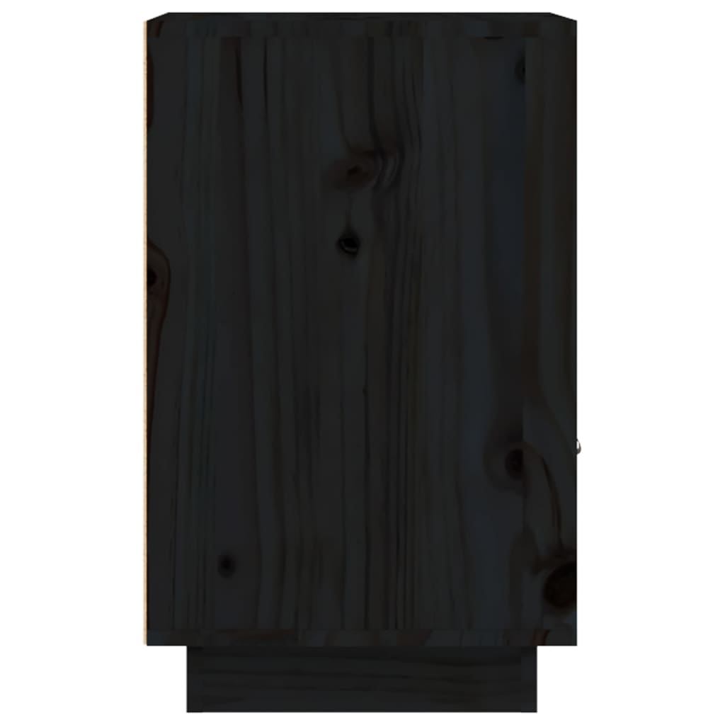 vidaXL Sängbord 2 st svart 40x34x55 cm massiv furu