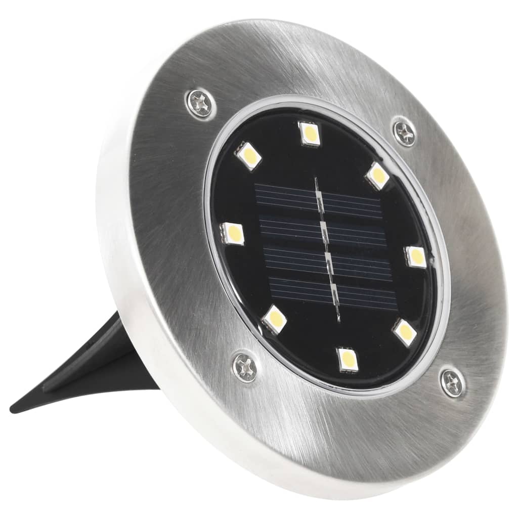 vidaXL Marklampor soldrivna 8 st LED vit