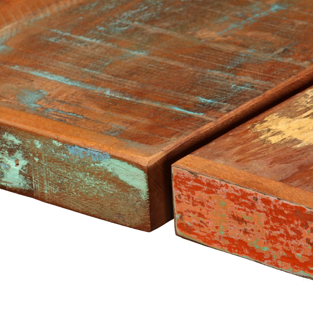 vidaXL Barmöbler 7 delar massivt återvunnet trä, äkta läder & kanvas