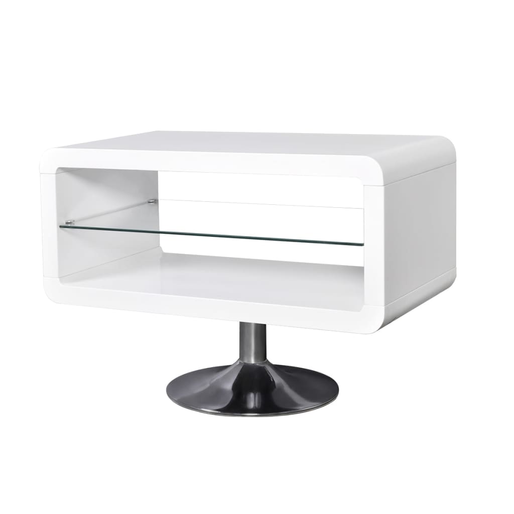 vidaXL TV-bänk LED 80 cm högglans vit