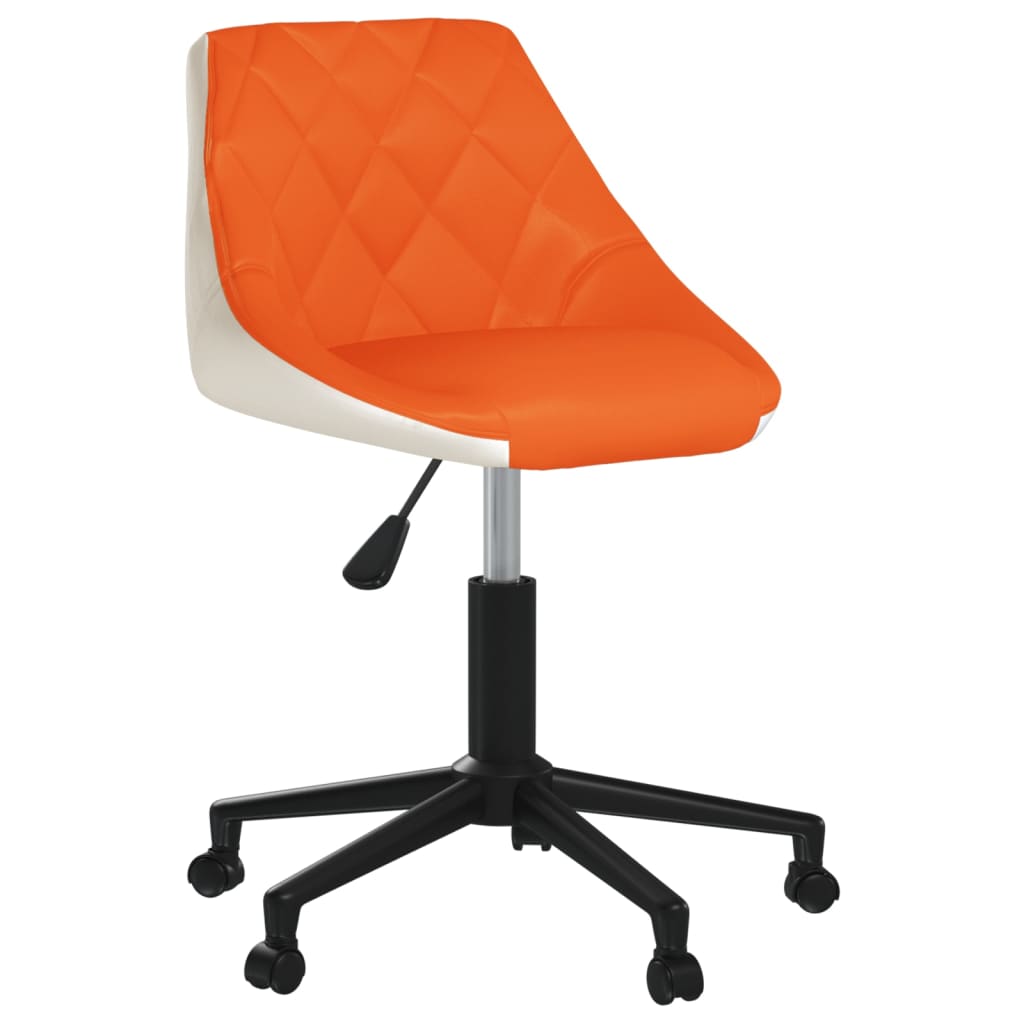 vidaXL Snurrbar matstol orange och vit konstläder
